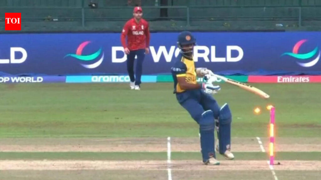 Sri Lanka batter bizarrely knocks over his own stumps in Super 8 T20 World Cup clash | Cricket News