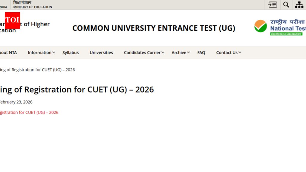 CUET UG 2026 registration window reopens: Apply online before this date, check direct link