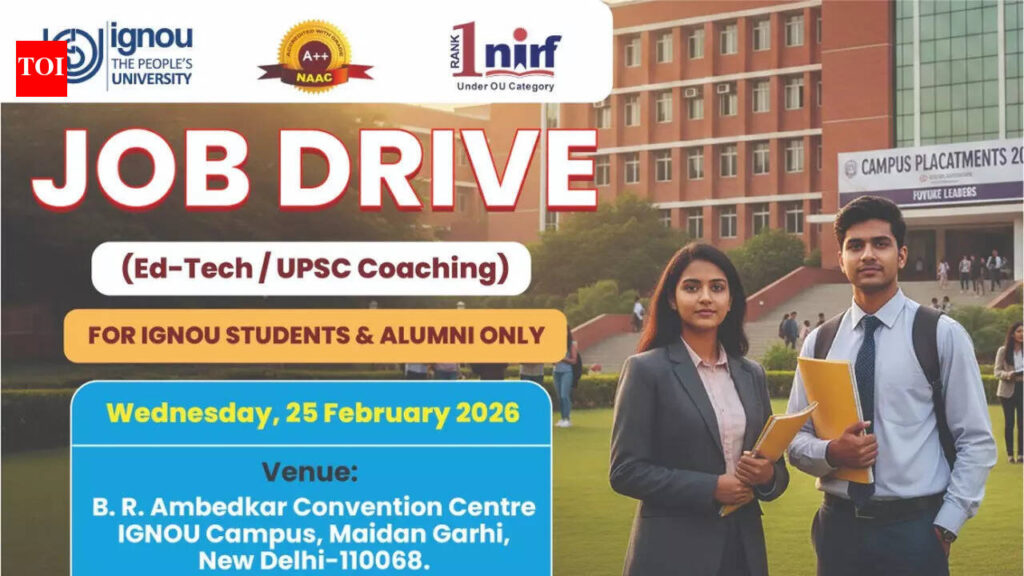 IGNOU to host mega campus recruitment drive for students and alumni on February 25; check details here