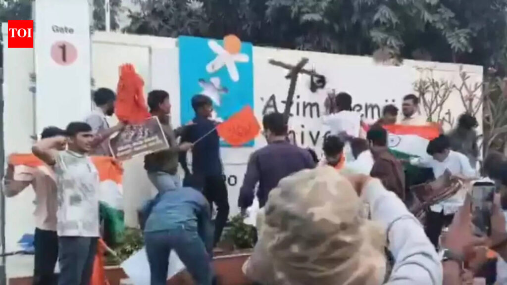 ABVP activists force entry into Azim Premji University, vandalise property- Watch | India News