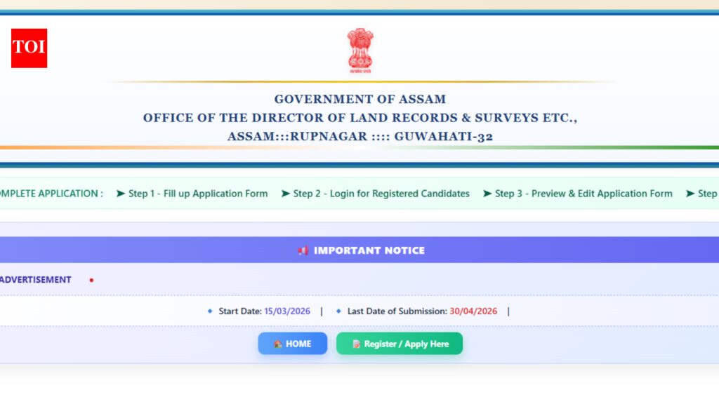DLRS Assam Land Records Assistant Recruitment 2026 open for 552 posts: Check eligibility, direct link to apply here