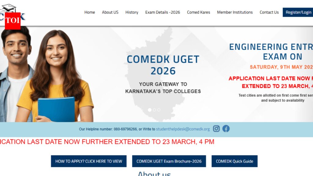 COMEDK UGET 2026 registration ends tomorrow at comedk.org: Direct link to apply here