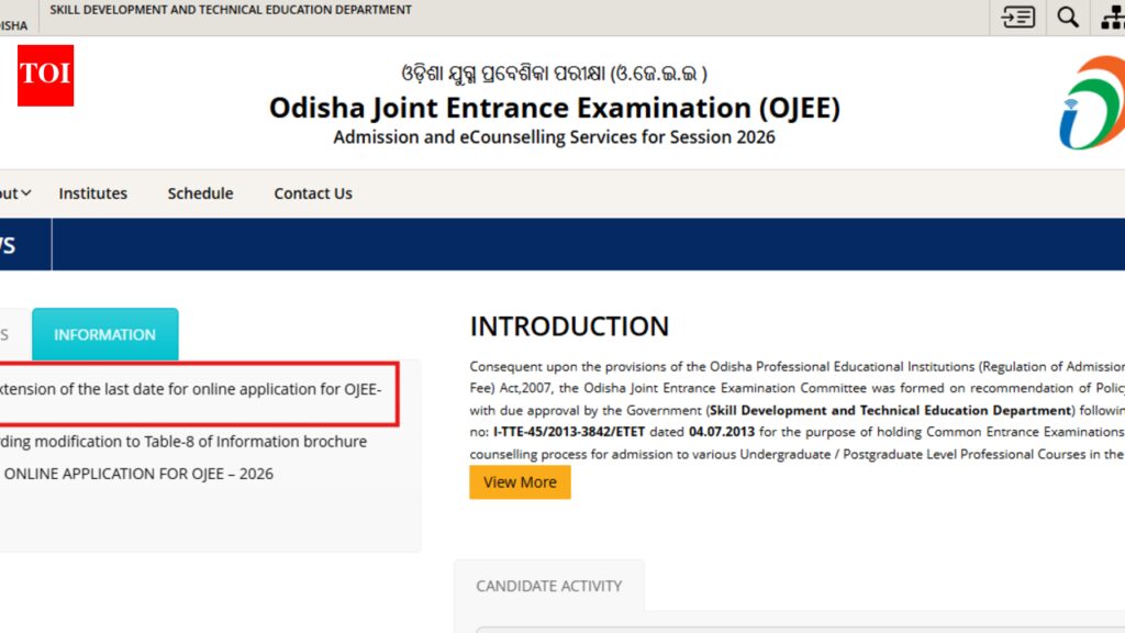 OJEE 2026 registration deadline extended: Check new date and direct link to apply