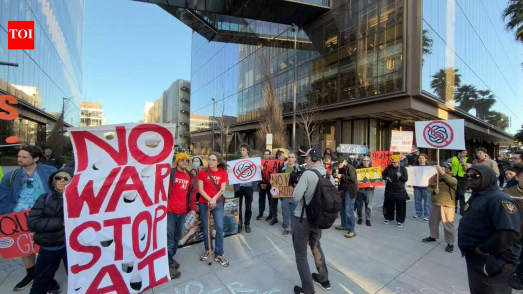 Protests outside Anthropic, OpenAI and xAI offices in San Francisco; organisers said that they want company CEOs to publicly commit to …