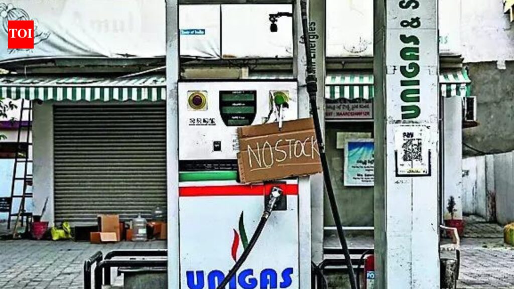 Petrol stations put up ‘no stock’ boards as pumps run dry | India News