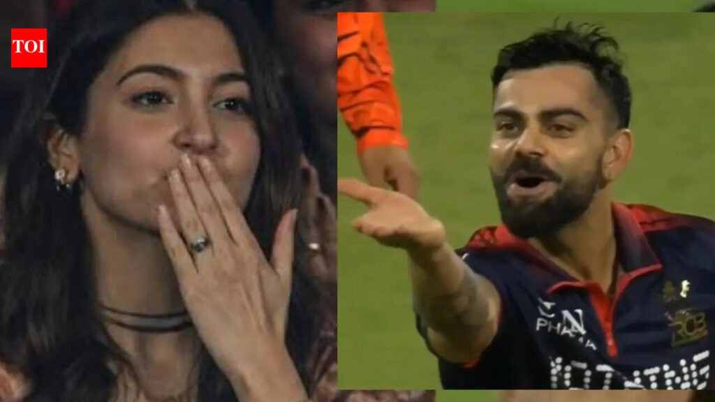 Virat Kohli throws flying kisses at Anushka Sharma after RCB wins, the internet can’t keep calm: ‘Someone tell them they are married’ – VIDEO | Hindi Movie News