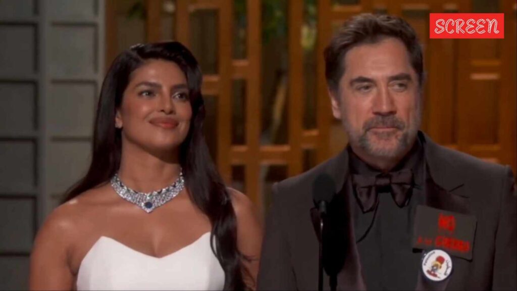 On politically charged Oscars night, a nudge from Javier Bardem and others to speak up