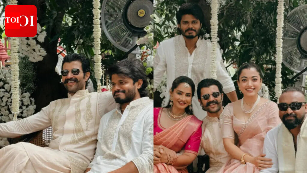 Vijay Deverakonda and Rashmika Mandanna spotted at a wedding; Anand Deverakonda shares pics | Telugu Movie News