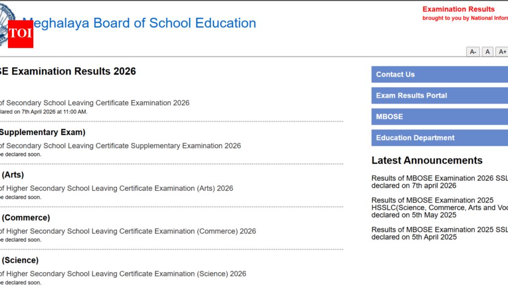 Mbose Sslc Class 10Th Result 2026: MBOSE SSLC Class 10th result 2026 released at megresults.nic.in: Direct link to download scorecards here