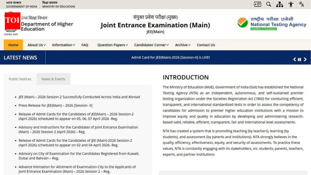 Jee Main Answer Key 2026: JEE Main 2026 Session 2 answer key out today at jeemain.nta.nic.in; here’s how to download
