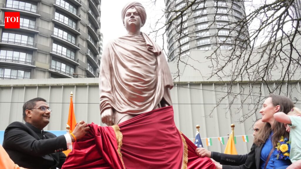 Swami Vivekananda’s first life-sized statue unveiled in United States | India News