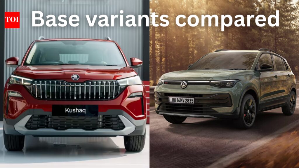 Volkswagen Taigun facelift vs Skoda Kushaq facelift: Entry-level trim features compared