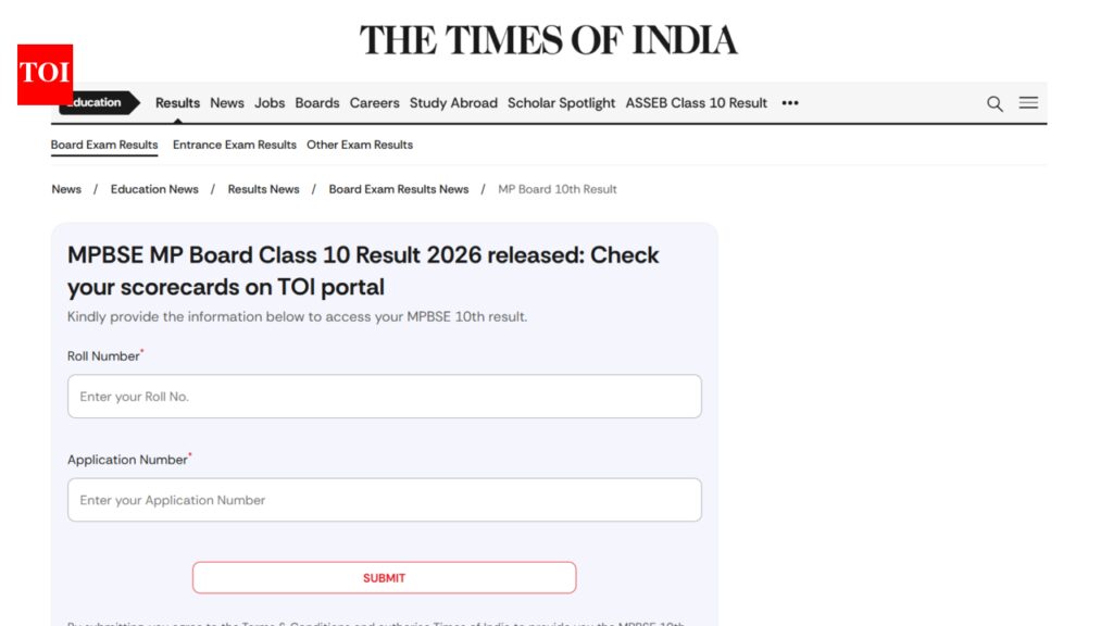 MP Board result 2026 released: Official MPBSE website crashes; direct link to check Class 10, 12 scores on TOI portal