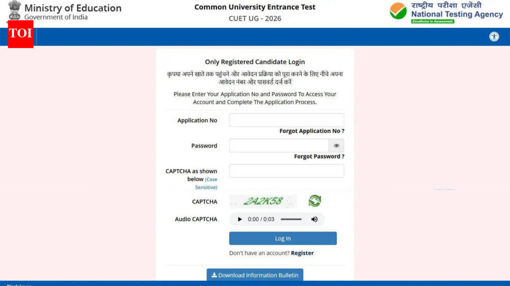 CUET UG 2026: NTA opens online portal for PwD and PwBD scribe registration; apply here
