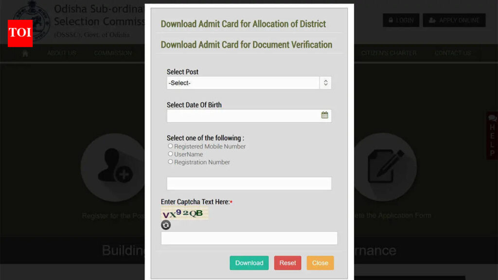 OSSSC RI ARI Hall Ticket 2026 out at osssc.gov.in for prelims exams scheduled from May 22; download admit card here