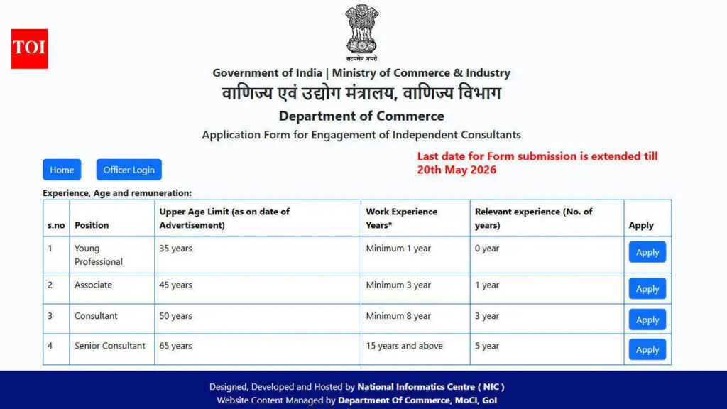 Department of Commerce extends consultant recruitment application deadline till May 20