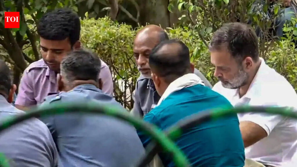 Watch: Rahul Gandhi dons auto driver’s uniform, shares meal and interacts with them in Delhi | India News