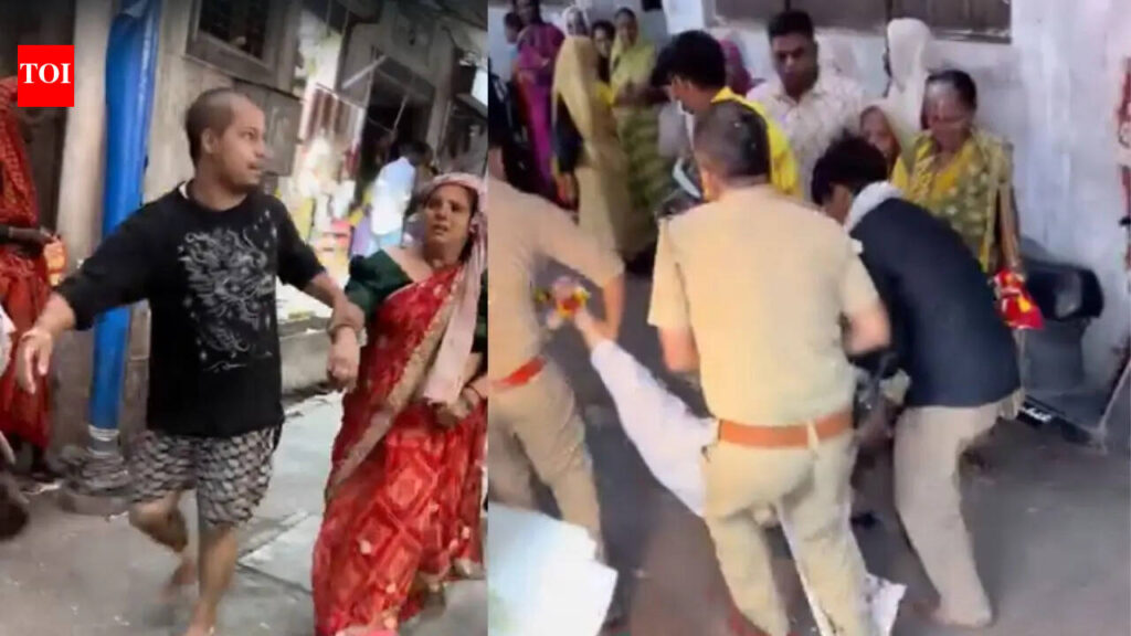 Several devotees injured after balcony ledge collapses near Banke Bihari Temple in Mathura | Agra News