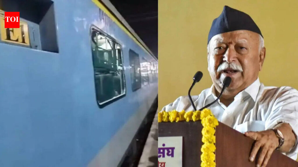 Stone hits Shatabdi Express near Firozabad while RSS chief Mohan Bhagwat on board
