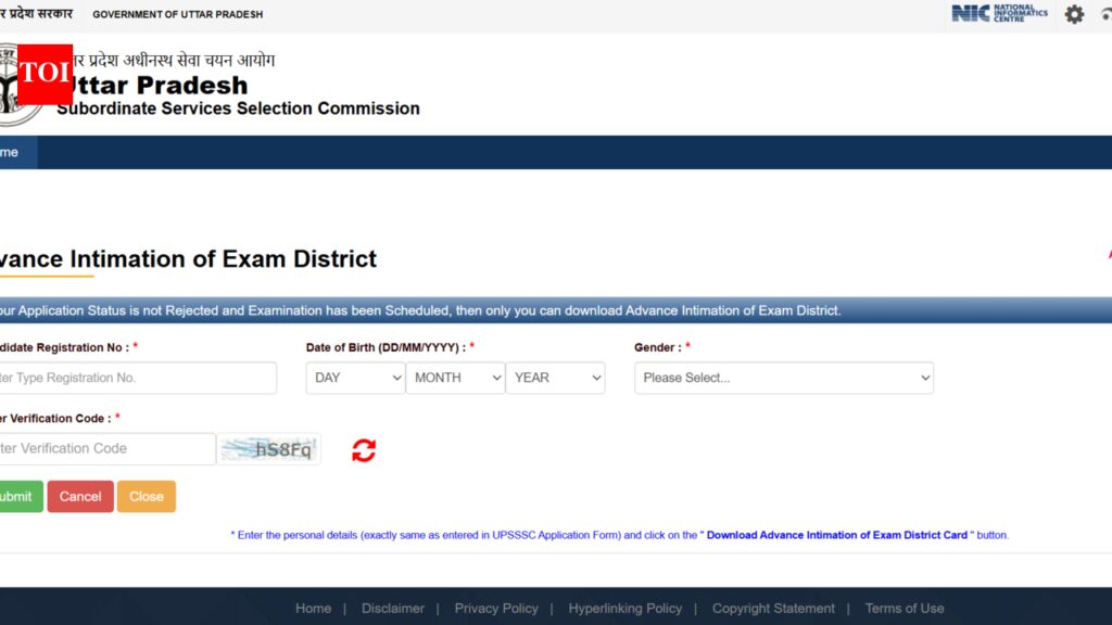 UP TET city intimation slip 2026 released at upsssc.gov.in: Direct link to download here