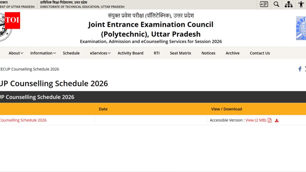 JEECUP 2026 counselling dates out: Round 1 registration begins on June 25, check schedule here