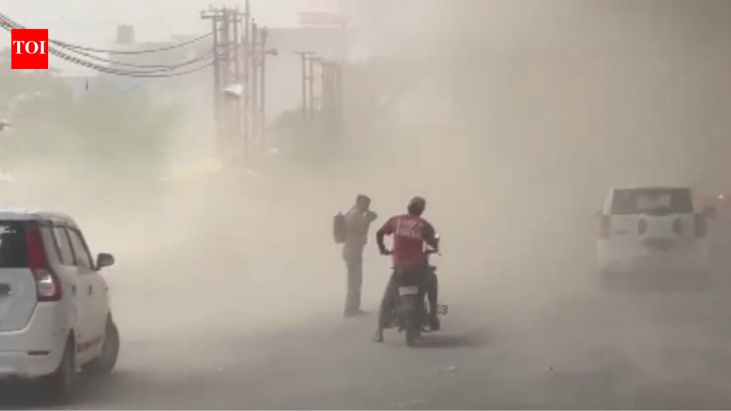 Delhi Weather Alert: Dust storms, strong winds sweep Delhi-NCR; red alert issued for rain | Delhi News