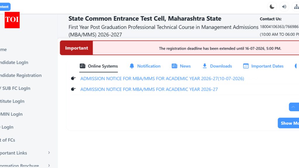 MHT CET CAP 2026 registration for MBA, MMS extended till July 16; check revised counselling schedule