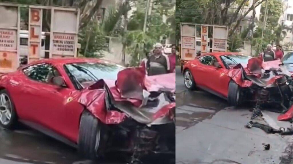 Speeding Ferrari worth Rs 3.5 crore crashes into apartment gate in Hyderabad’s Jubilee Hills | Hyderabad News