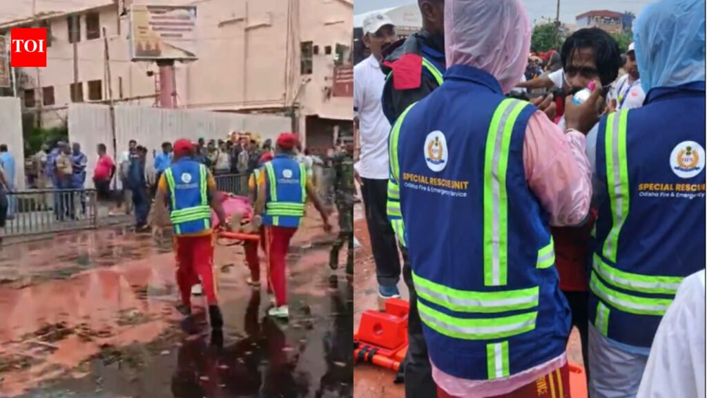 Watch: Puri Rath Yatra crowd makes way for ambulance as fainting devotees rescued on stretchers | India News