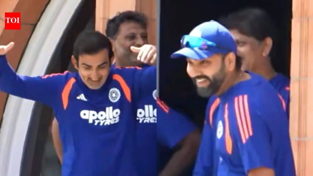 Watch: Rohit Sharma shares a laugh with Gautam Gambhir at Lord’s balcony ahead of ODI decider against England | Cricket News