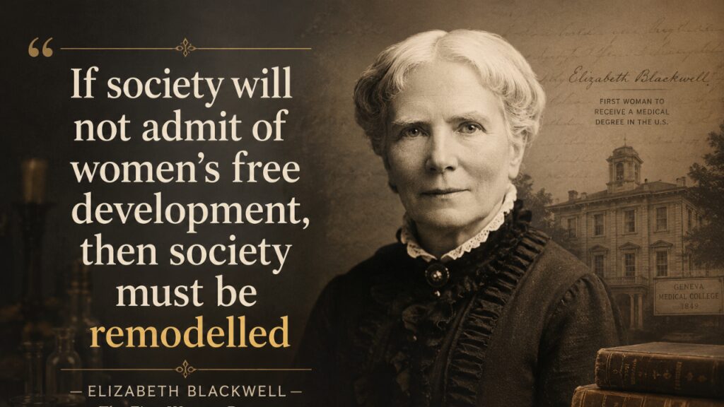 Quote of the day by Elizabeth Blackwell: Why “If society will not admit of woman’s..” is a timeless call for equality |