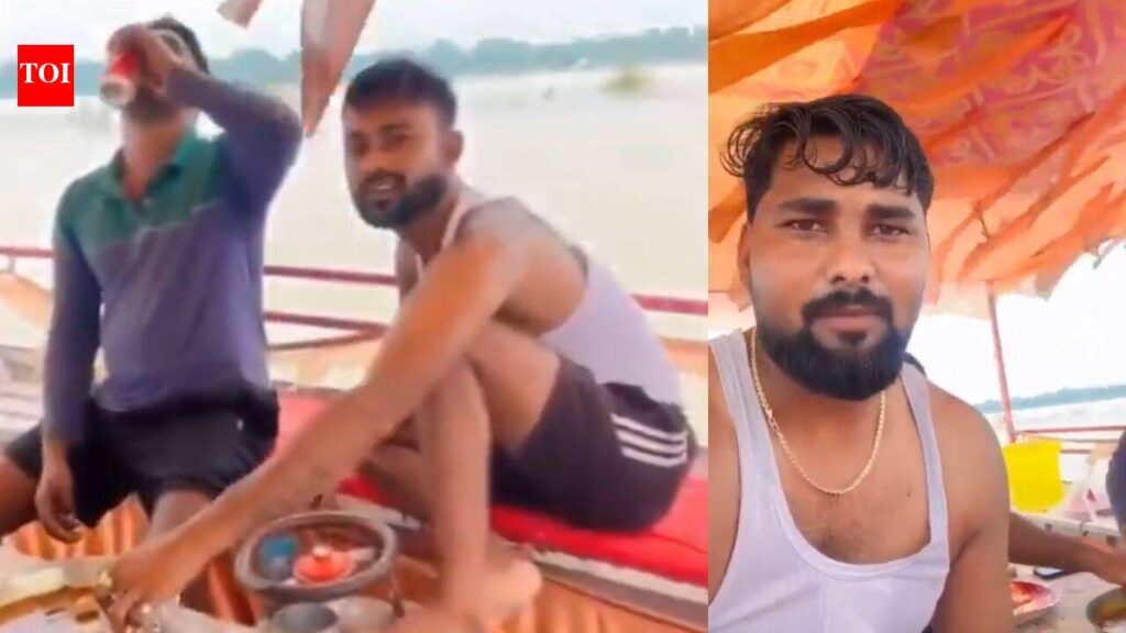 3 detained after viral video shows men drinking alcohol, eating mutton on boat in Ayodhya | Lucknow News