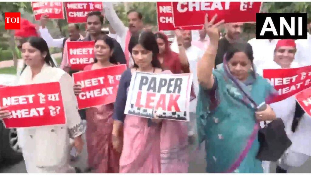 ‘Neet hai ya cheat hai?’ Dimple Yadav joins CJP’s ‘Sansad Chalo’ protest at Jantar Mantar | India News