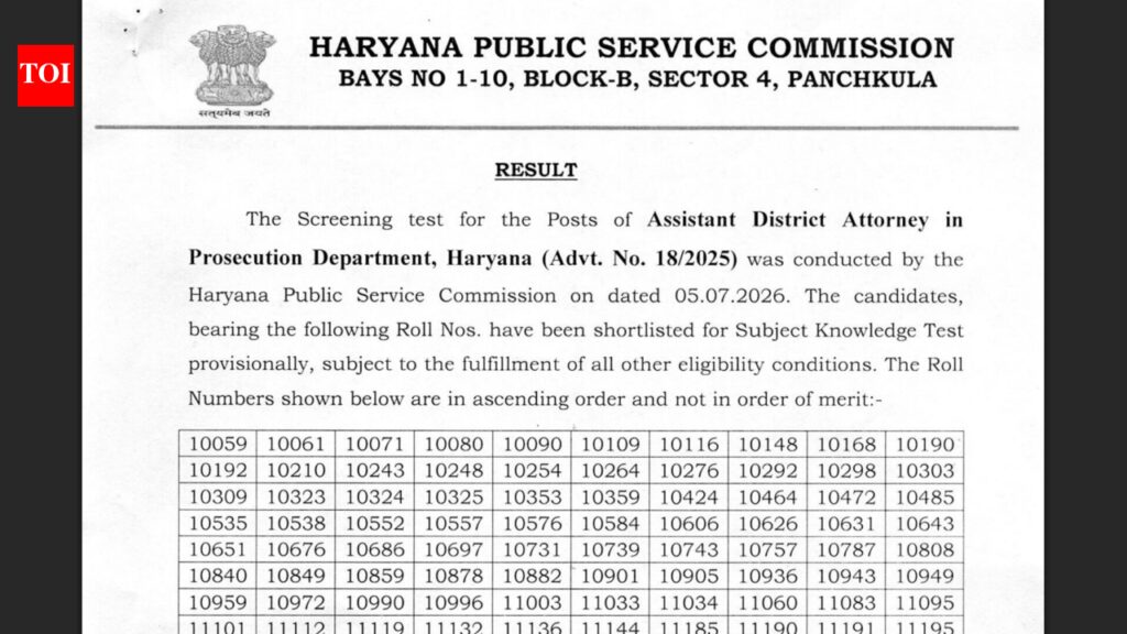 HPSC ADA result released at hpsc.gov.in: Direct link to download scorecards here