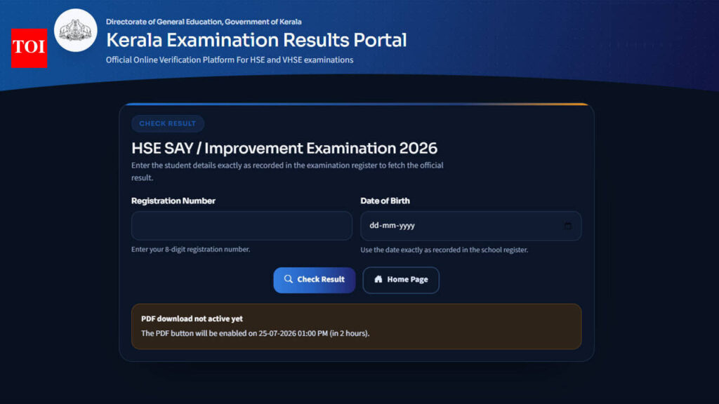 Kerala Plus Two SAY Result 2026 declared at results.hse.kerala.gov.in, scorecards available here