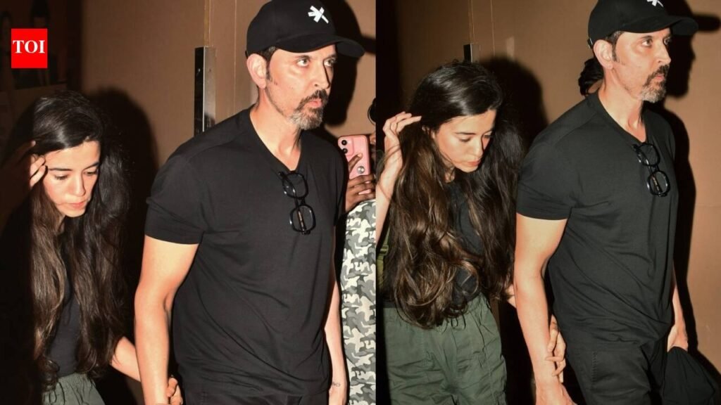 Hrithik Roshan, Saba Azad spotted hand-in-hand after a movie date, amid break-up rumours after a screenshot claimed the ‘Krrish’ actor to be on a dating app