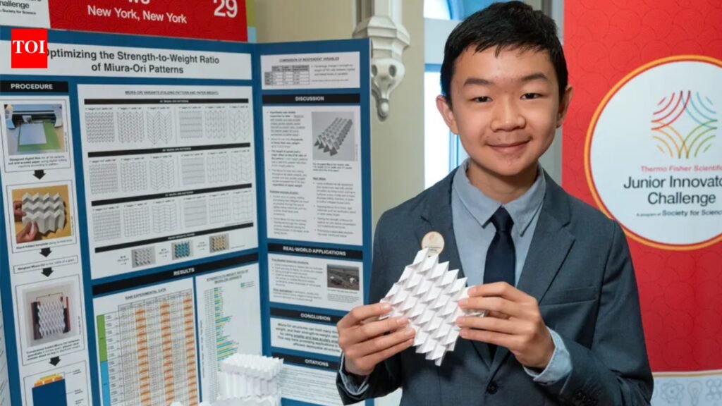 Meet Miles Wu, the 14-year-old New York student using origami to explore stronger, foldable emergency shelters |